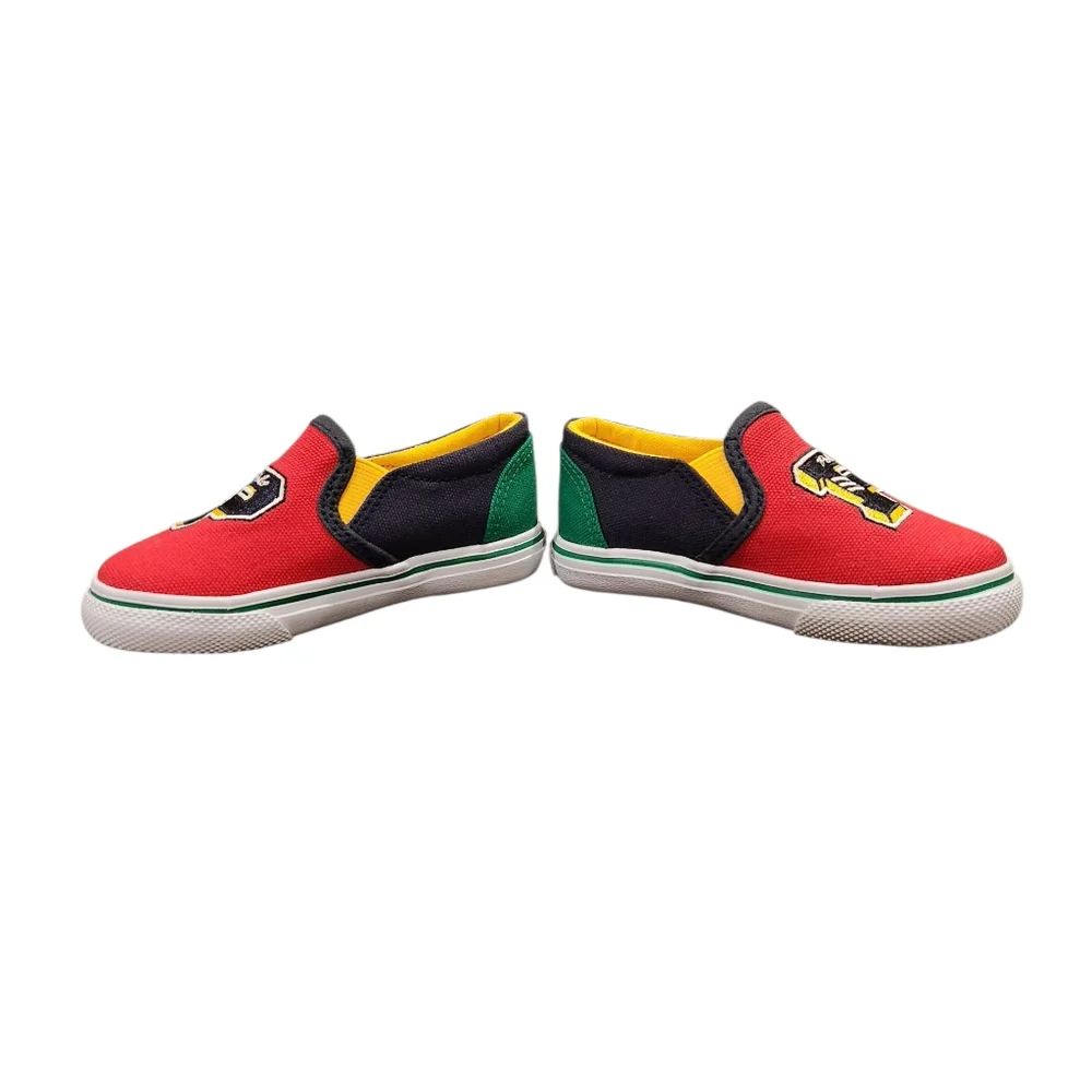 Polo Ralph Lauren Kids’‎ Landyn P-Wing Logo Patch Canvas Slip On Athletic Shoes